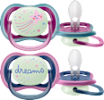 Schnuller ultra air Nighttime, rosa/grau , 6-18 Monate  PHILIPS AVENT