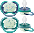 Schnuller ultra air Nighttime, grau/grün, 6-18 Monate  PHILIPS AVENT
