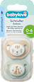 Schnuller Silikon anatomisch, beige/mint, Gr. 1, 0-6 Monate babylove