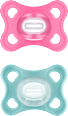 Schnuller Comfort Silikon, pink/grün, 3-12 Monate mam