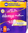 Egészségügyi betét Platinum, 1-es méret, normal, Mega Pack always