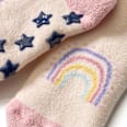 ABS Socken mit Regenbogen- und Stern-Motiv, weiß & rosa, Gr. 19/22 ALANA