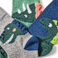 Socken mit 3D-Dino-Applikation, grün + blau, Gr. 27/29 ALANA
