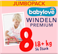 PREMIUM pelene veličina 8 (18+ kg) Jumbopack babylove