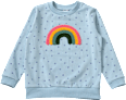 Sweatshirt mit Regenbogen-Applikation & Punkte-Muster, blau, Gr. 104 ALANA