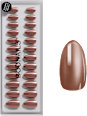 Künstliche Nägel, Soft Gel Press Ons Glazed Chocolate Short Almond Doonails