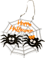 Filzspinnennetz "Happy Halloween" mit zwei Spinnen BOLTZE