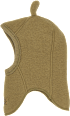 Schlupfmütze mit Merinowolle & Ohren, khaki, Gr. 86/92 Mikk-Line