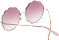 Sonnenbrille Hippie goldenes Gestell, rosa Gläser SUNDANCE
