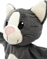 Handpuppe Katze, grau fluffies
