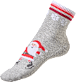 ABS Socken XMAS mit Weihnachtsmann-Motiv grau Gr. 35-38 Fascino