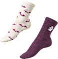 Crew Socken mit Geist- + Fledermaus-Motiv weiß + lila Gr. 39-42 Fascino