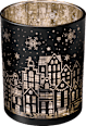 Kerzenhalter aus Glas, schwarz-gold (12 cm) Dekorieren & Einrichten
