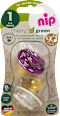 Schnuller cherry green lila/beige 0-6 Monate Nip