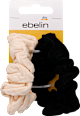 Muszlin scrunchie (skunci) hajgumi szett, fekete és bézs ebelin
