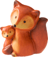 Keramikfuchs mit Kind (12,5 cm) Dekorieren & Einrichten