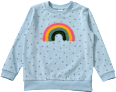 Sweatshirt mit Regenbogen-Applikation & Punkte-Muster, blau, Gr. 140 ALANA