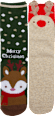 Kinder Weihnachtssocken mit Rentier-Muster, Gr. One Size (2 Paar) PURSET