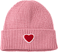 Mütze mit Herz-Applikation, rosa, Gr. 52/53 PUSBLU
