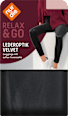 Leggings in Leder-Optik mit Velvet-Effekt schwarz Gr. 36/38 nur die