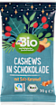 Cashews in Vollmilchschokolade mit Salz-Karamell, Adventskalender zum Selbstgestalten 2025 dmBio
