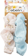 Scrunchies hellblau und weiß-bestickt ebelin