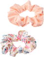 Scrunchies apricot und mit Blumenprint ebelin