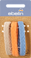 Haargummis strukturiert beige, orange, blau ebelin