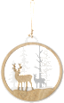 Dekoanhänger Holzscheibe Wald  Dekorieren & Einrichten