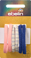 Haargummis recycelt, blau/gestreift/apricot ebelin
