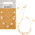 Armbänder Blumen & Perlen, Gold-Optik ebelin