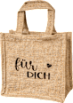 Jutetasche "für DICH" mit Henkel, braun/schwarz BOLTZE
