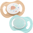 Schnuller Latex symmetrisch, beige/mint, Gr. 2, 5-18 Monate   babylove