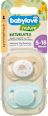 Schnuller Latex symmetrisch, beige/mint, Gr. 2, 5-18 Monate   babylove