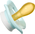 Schnuller Latex symmetrisch, beige/mint, Gr. 2, 5-18 Monate   babylove