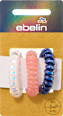 Spiralhaargummis holografisch, weiß/apricot/blau ebelin