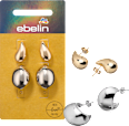 Ohrstecker Tropfenform, Gold- & Silber-Optik ebelin