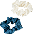 Scrunchies recycelt, blau/creme ebelin