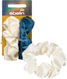 Scrunchies recycelt, blau/creme ebelin