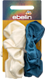 Scrunchies recycelt, blau/creme ebelin