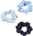 Scrunchies recycelt, blau/gestreift/beige ebelin
