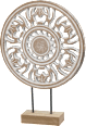 Holzaufsteller Ornament, weiß/natur BOLTZE