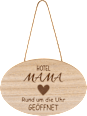 Holzschild mit Spruch "Hotel MAMA Rund um die Uhr GEÖFFNET" Dekorieren & Einrichten