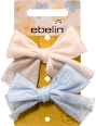 Haar- & Ansteckbroschen Schleifen, rosa/hellblau ebelin