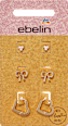 Ohrstecker Herzen & Schleifen, Gold-Optik ebelin