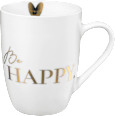 Kaffeebecher 'Be happy' weiß BOLTZE
