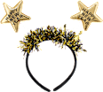 Haarreif "HAPPY NEW YEAR" mit goldenen Sternen Dekorieren & Einrichten