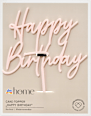 Kuchendekoration "Happy Birthday" aus Acryl, rosa dm home