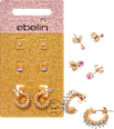 Ohrstecker Strass, Gold-Optik ebelin