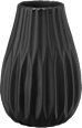 Keramikvase mit Rillen, schwarz (H14cm) BOLTZE